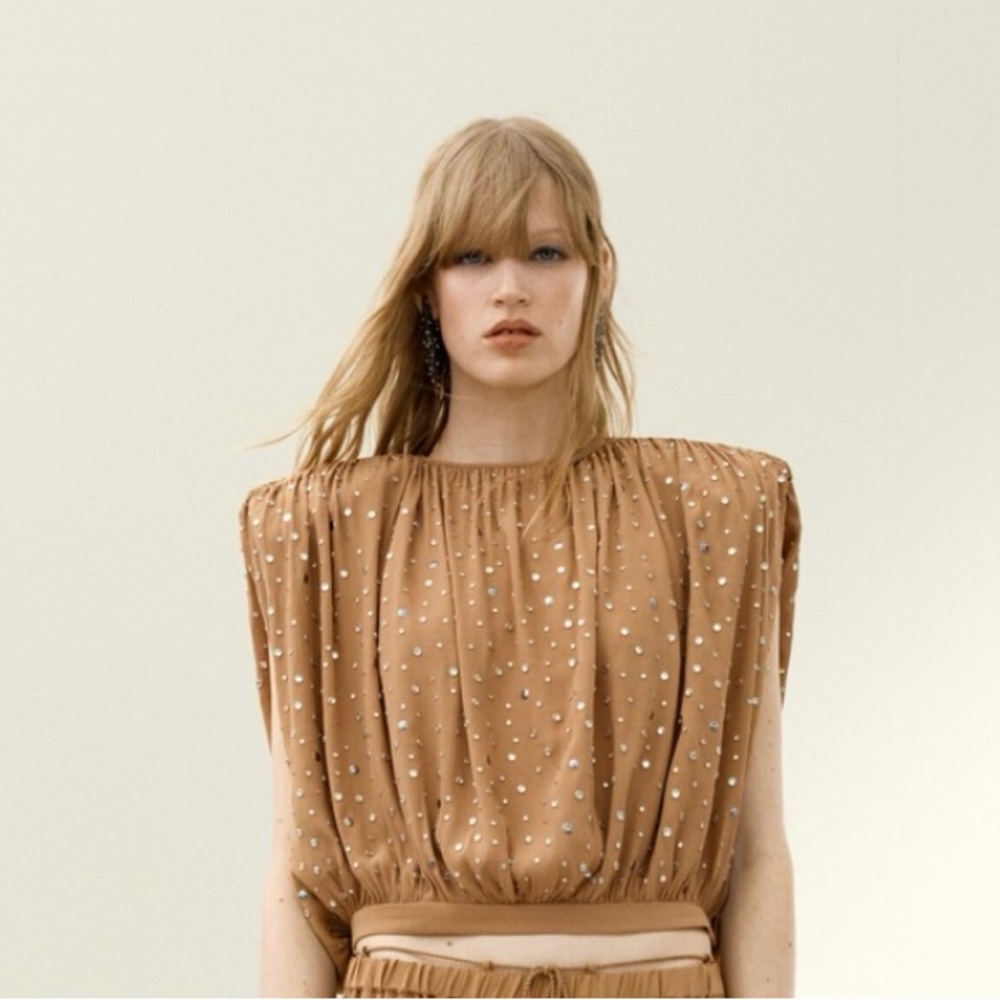 Beautiful Rhinestone-embellished Top